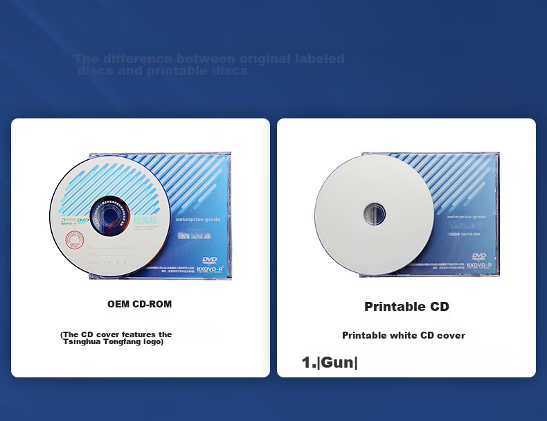 Qinghuatongfang DVD-R 4.7GB Archive-Grade Recordable Disc, Blank DVD Disc in Box, Single Disc, Archive-Grade DVD Disc, Single Disc Box Packaging, Printable 3