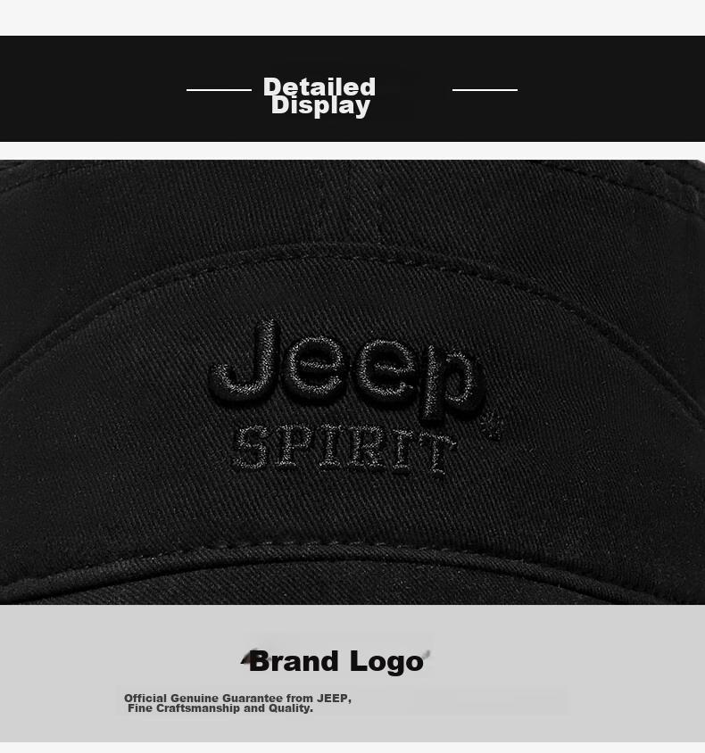 JEEP Men's Flat-Top Cap, All-Season Style, Baseball Cap for Middle-Aged And Elderly, Outdoor Casual Versatile Cap A0293 18