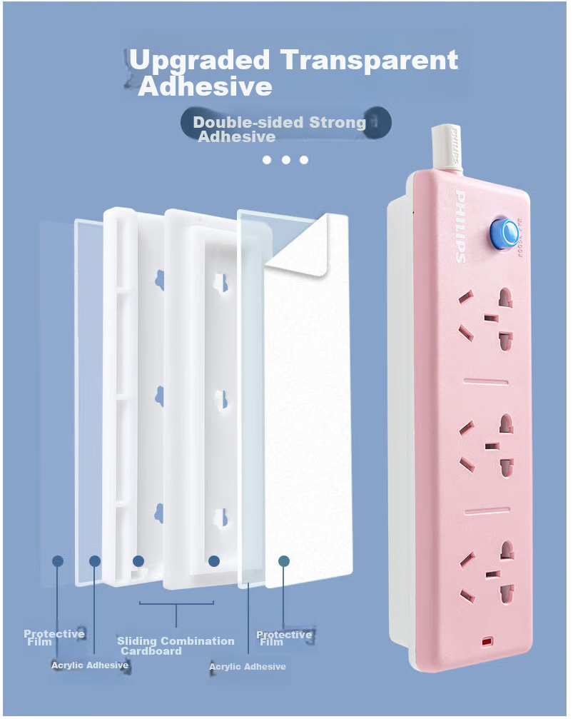 Dengbi Power Strip Organizer, Cable Management System, No Drilling Required, Wall-Mounted Storage Solution, Power Strip Holder for Plugs And Cables 2