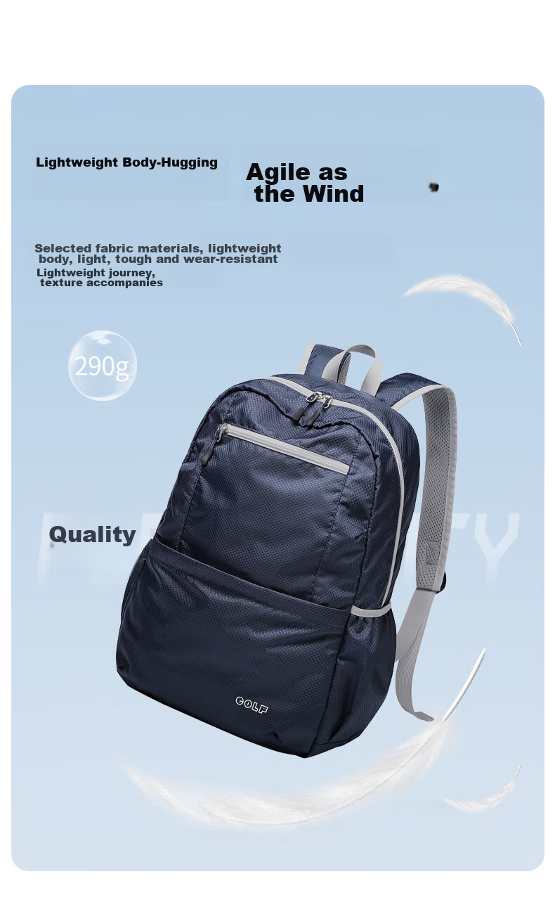 GOLF Foldable Backpack for Women And Men, Lightweight Water-Resistant Travel Bag, Outdoor Hiking Sports Fitness Pack 11