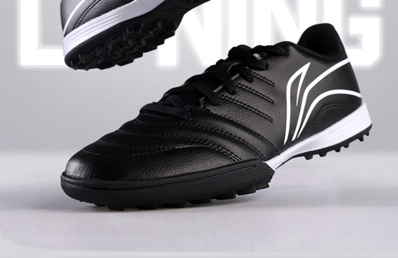 Li-Ning Soccer Shoes for Men, Women, Adults And Children, TF Turf Cleats, Professional Training Football Boots, Non-Slip Wear-Resistant Cleats for Youth, Black, Size 44 2