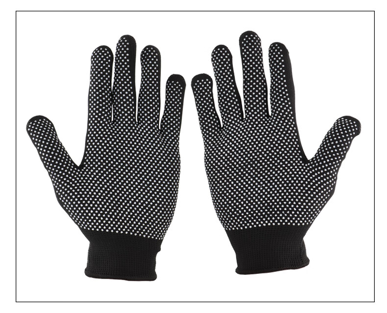 Golmud Work Gloves, Non-Slip Dotted Grip, 12 Pairs Black, Thickened Wear-Resistant Comfortable Driving Breathable ST530 13