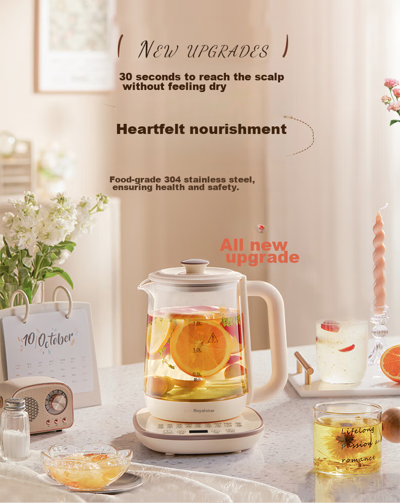 Royalstar Pure Titanium Health Kettle Constant Temperature Electric Water Boiler Office Home Tea Kettle Fully Automatic Insulated Integrated Flower Tea Kettle Latest Model YSH8086(Ti) 2