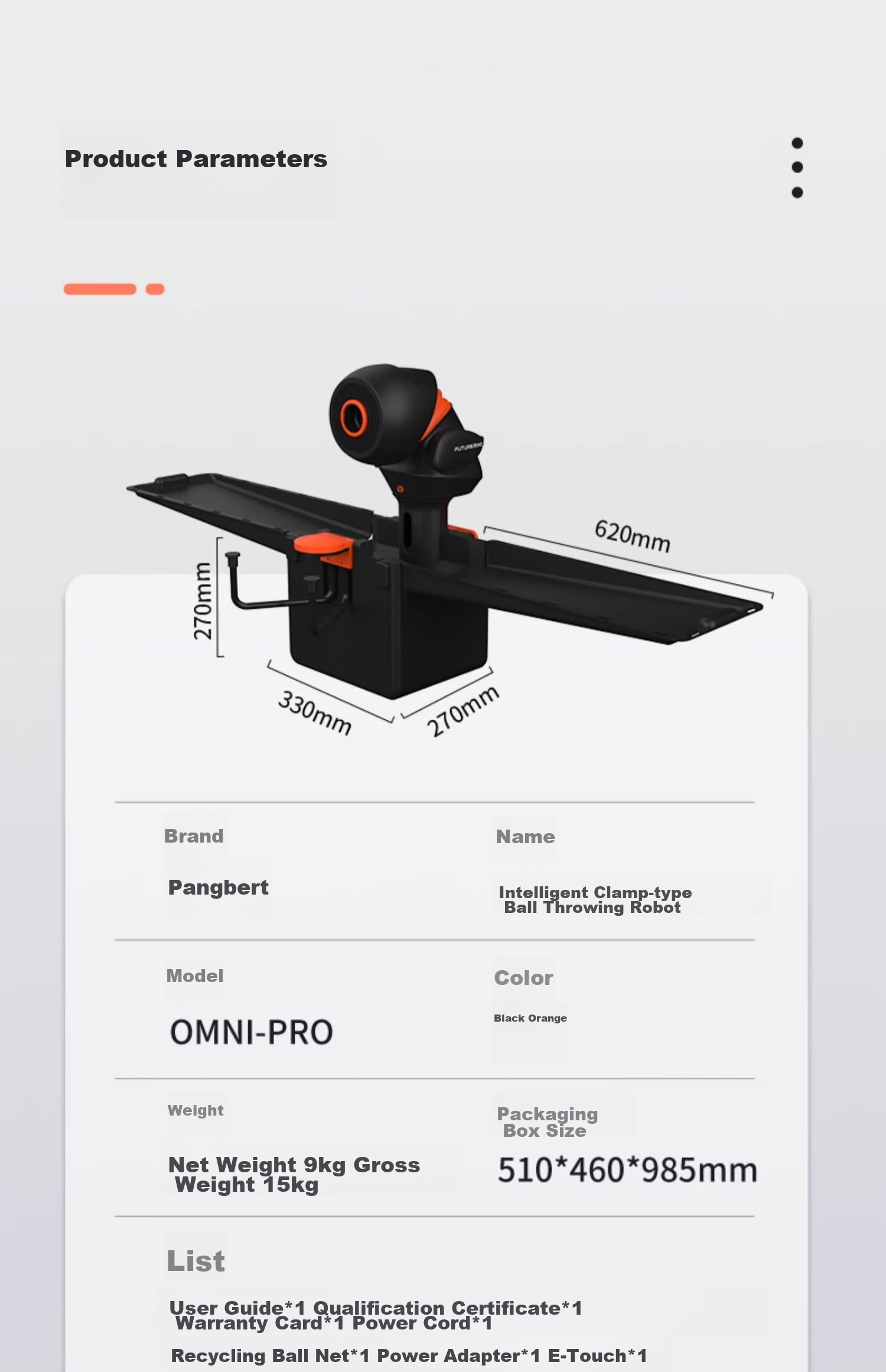 Pongbot Omni Table Tennis Robot, Home Automatic Table Tennis Training Machine, Omni Black And Orange Upgraded Versio 30