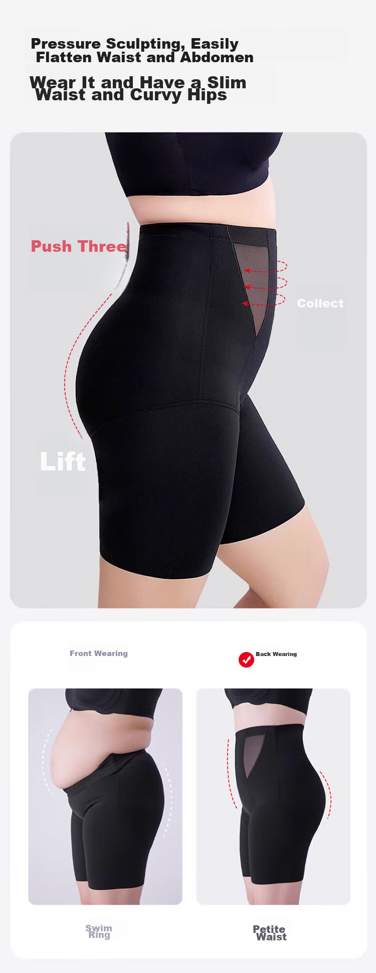FitonTon Plus Size Tummy Control And Butt-Lifting High-Waist Shapewear Panties for Women, Postpartum Underwear, Butt-Lifting Shorts 5