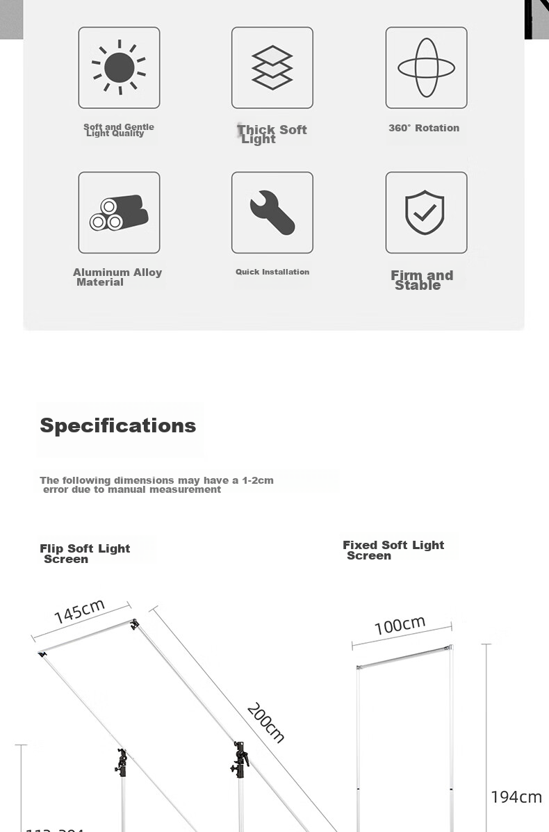 AMBITFUL Photography Flag Large Reversible Advertising Studio Video Shooting Softbox Light Blocker Prop Stand Softbox Paper Butter Paper Sulfuric Acid Paper Fixatio 2