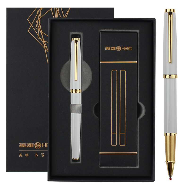 HERO Ballpoint Pen, Rongyao Series Business Gift Daily Writing Pen for Men And Women Office Signature Pen, White