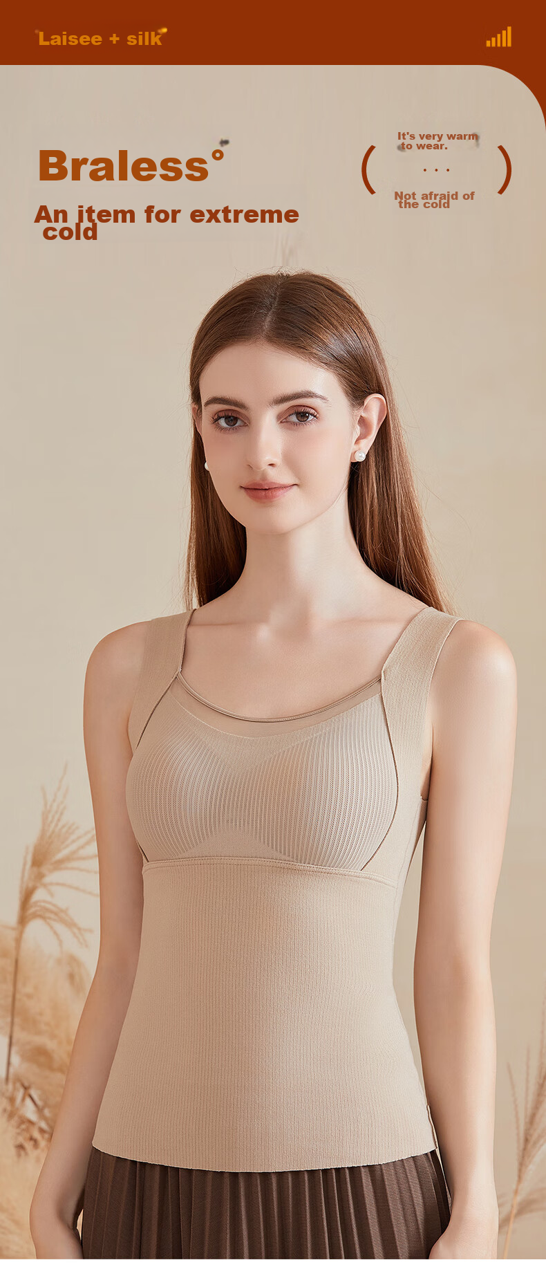 Dushiliren Women's Thermal Vest with Chest Pads, Fleece-Lined And Thickened, Inner Wear Base Layer, Seamless Fleece Underwear Vest for Autumn And Winter Seasons 1