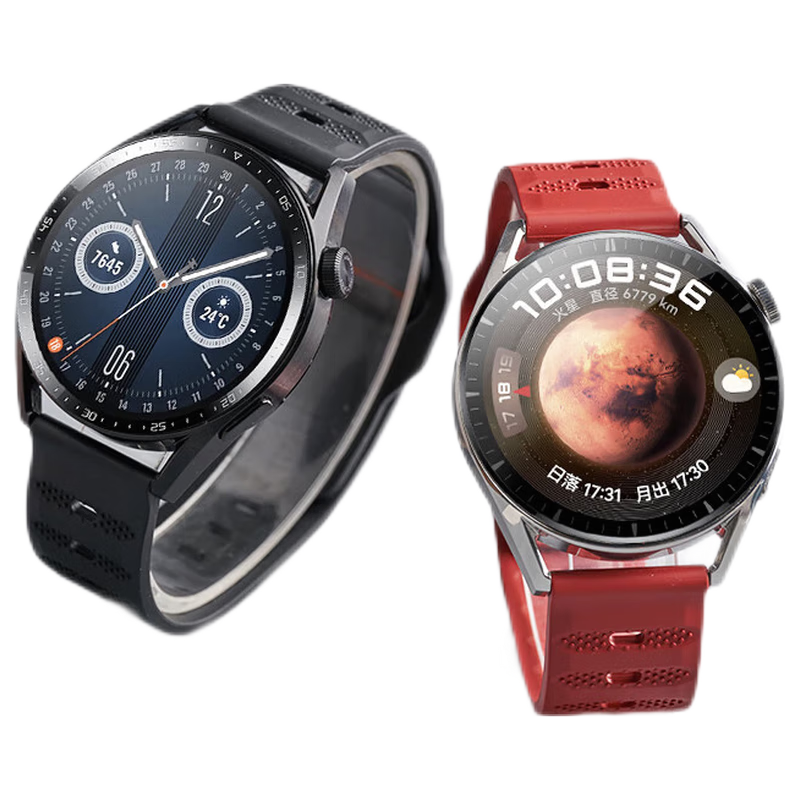 Watchbond Compatible with Huawei Watch 4 Pro, Watch Band for Runner 2/Buds 2/GT 6/GT 6 Pro/5 Pro/Watch 5/GT 5/4/3 FK M Fluoroelastomer Sports Men's Wristband