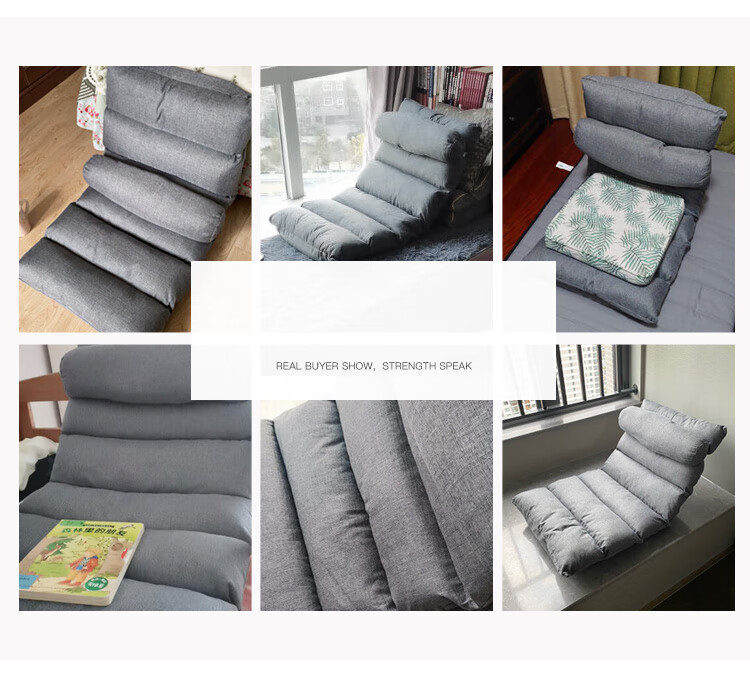 Yupin Lazy Sofa Bed, Backrest for Balcony, Small Apartment Bay Window Chair, Single Tatami Sofa Chair, LZ006 Gray 18