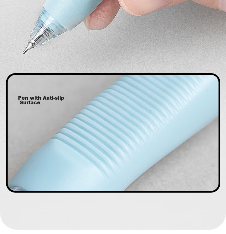 Fizz Quick-Drying Retractable Gel Pen, Stylish Design, 0.5mm Low Center of Gravity, Double Steel Ball CS Tip, Large Capacity Office Signing Pen, Back-To Exam Pen, 4-Pack B73003 7