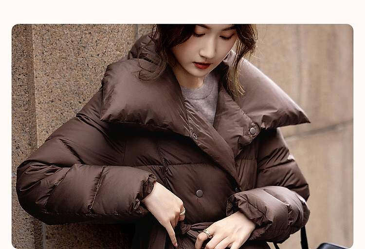 Dme [Urban Light Outdoor] Winter 400T Spring Yafang Pressure-Elastic Fluffy 90% Duck Down, Large Lapel down Jacket for Wome 4