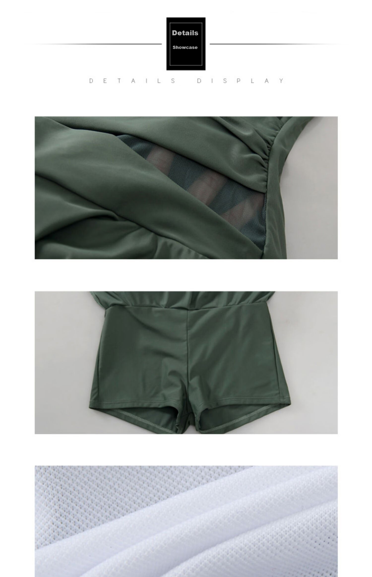 DK Swimsuit for Women, 2026 New Style, Sexy Small Chest Push-Up, Conservative, Tummy Control, Slimming Effect, Green, M Size 13