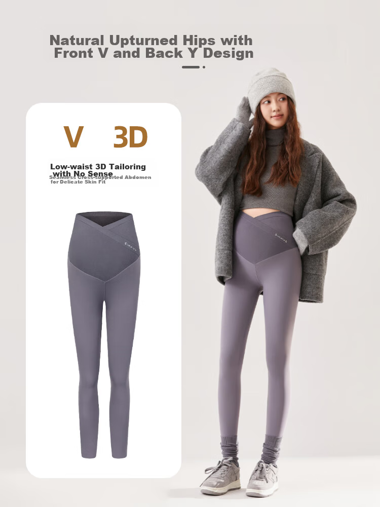 9I9 Maternity Pants Winter Fleece-Lined Wearable Loose-Fitting Wide-Leg Trousers for Pregnant Women, Adjustable Casual Pants A122 Black L 9