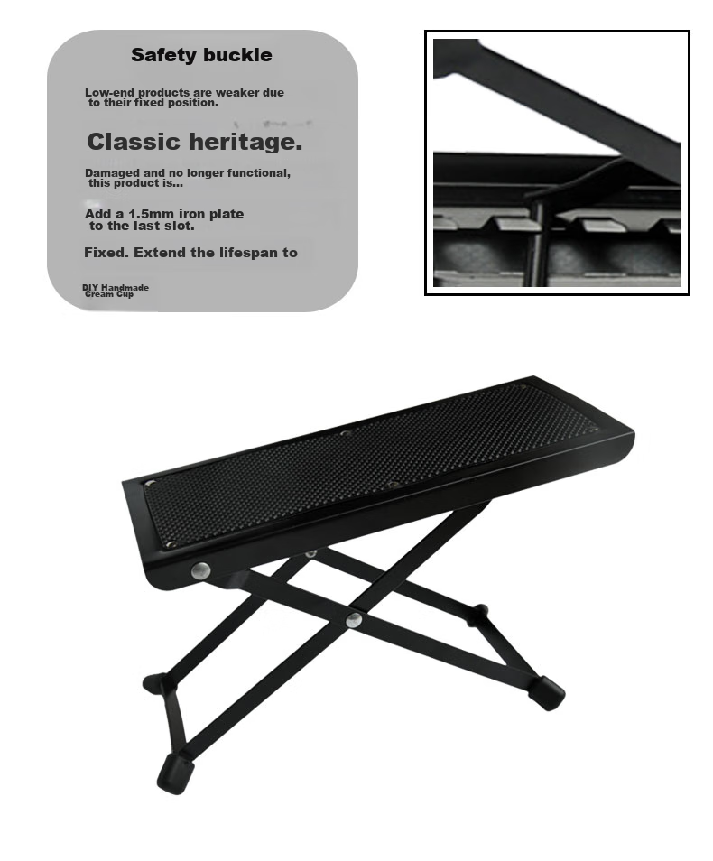 Maneryuepu Guitar Footstool, Stable Anti-Slip Portable Pedal, Guitar Stand, Ukulele Footrest, Guitar Accessory 8