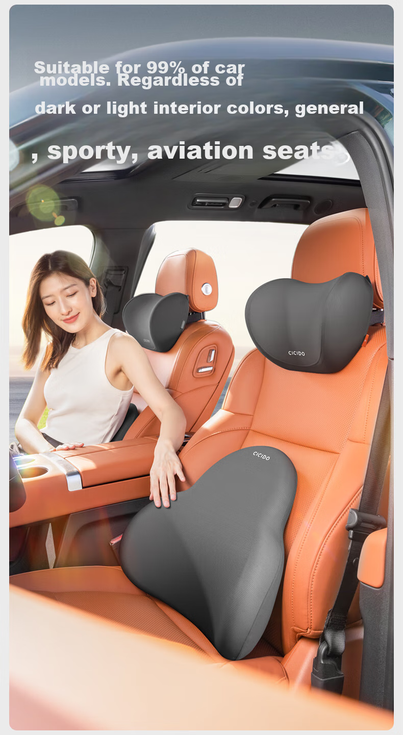 CICIDO Car Headrest, Summer Lumbar Support Set, Neck Pillow for Vehicles, Seat Cushion, Driving Waist Protector, Tesla 11