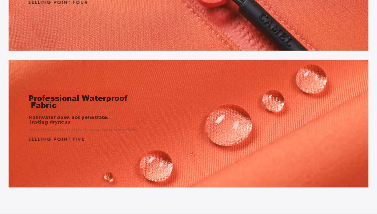 CAMEL Hard Shell Jacket for Men And Women, Chinese Outdoor 3L Fully Pressurized Rubber, Heavy Rain Waterproof, Orange Hiking And Mountaineering Coat O189 27
