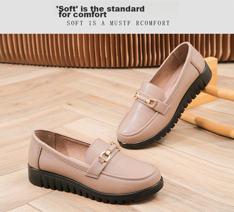 EGCHI Women's Mom Shoes, Non-Slip Soft Sole Slip-On Outdoor Casual Nurse Shoes H7575 Beige 41 26