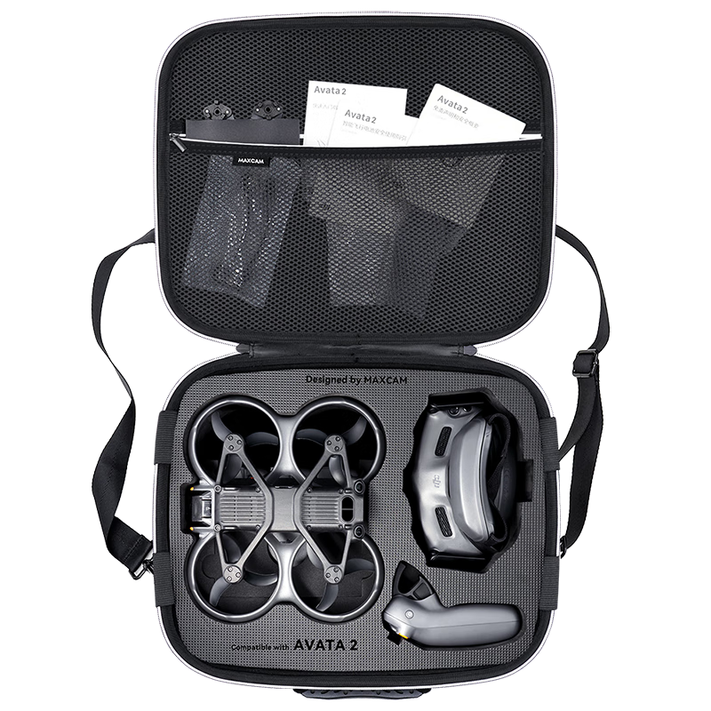 MAXCAM/Maisikamu Suitable for DJI Avata 2 Fly More Combo Storage Bag, Single-Shoulder Backpack, Portable Accessory Case, Hard Shell, Splash-Resistant, Shockproof, Pressure-Resistant Travel Bag