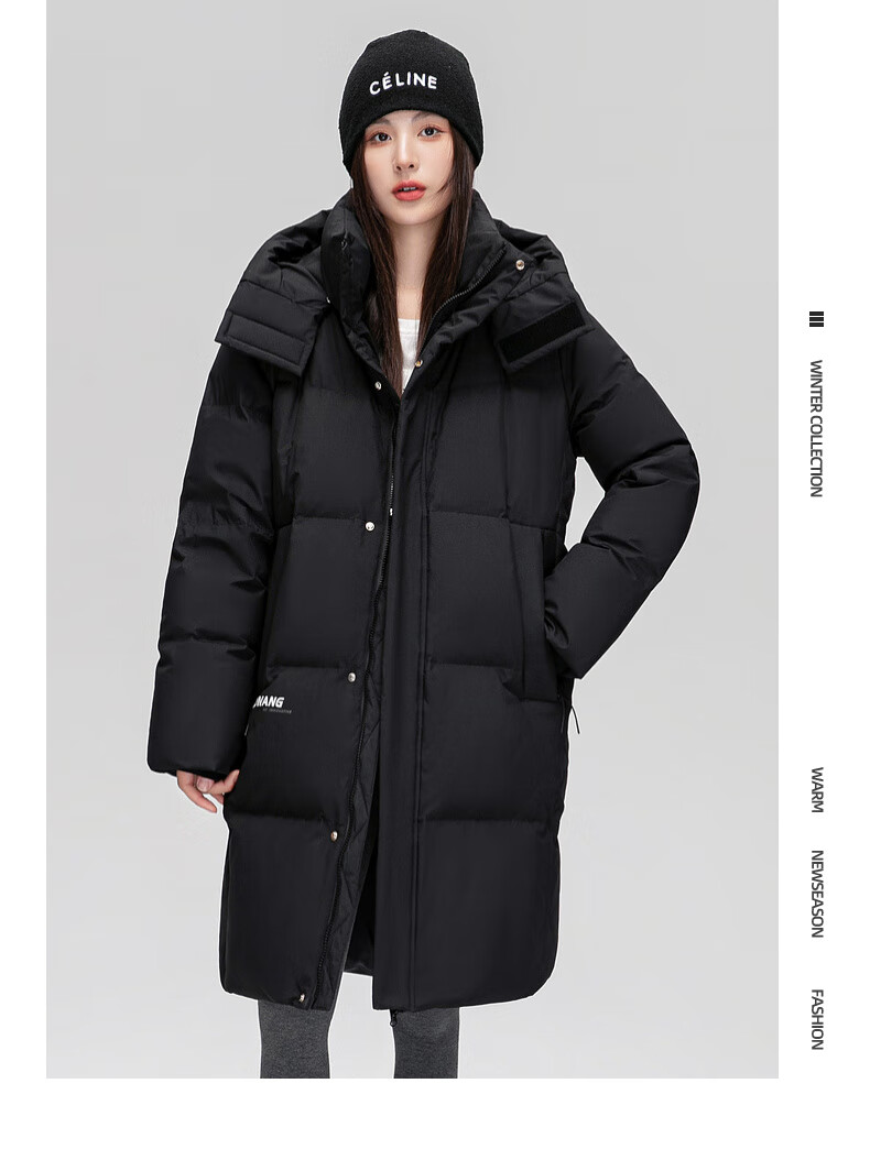Yalu Women's Mid-Length down Jacket, 2025 New Winter Style, Red Warm Korean Fashion Casual Hooded Coat for Wome 21