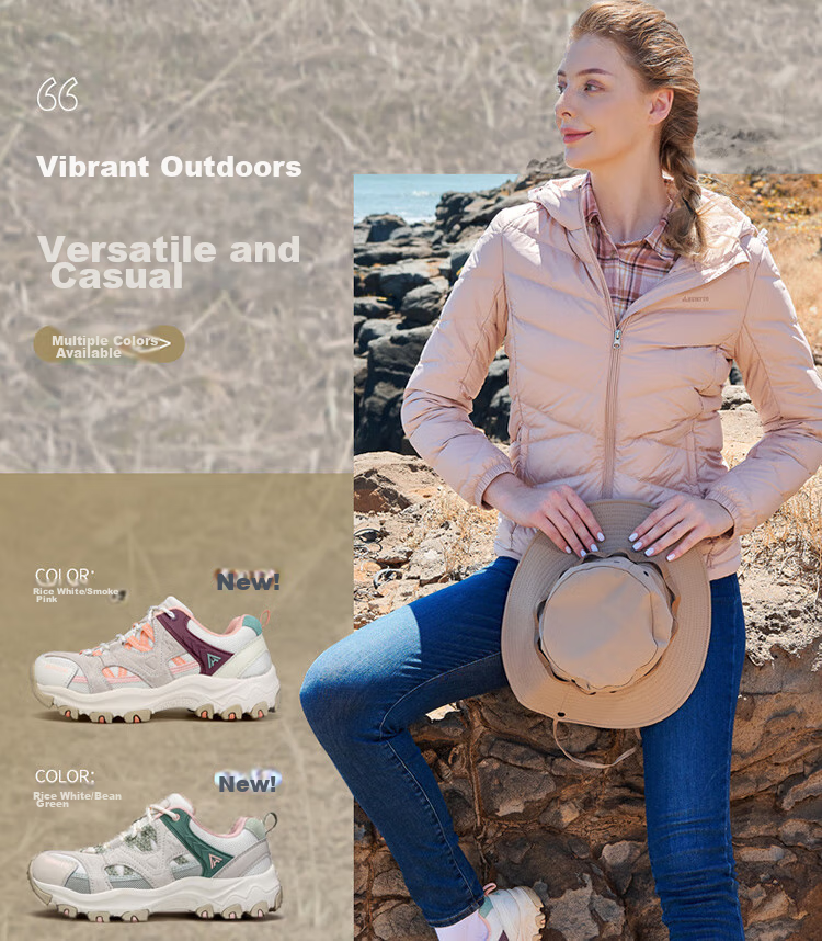 HUMTTO Outdoor Hiking Shoes for Women, Lightweight Comfortable Casual Trekking Shoes Professional Non-Slip Climbing Shoes Beige Size 37 3