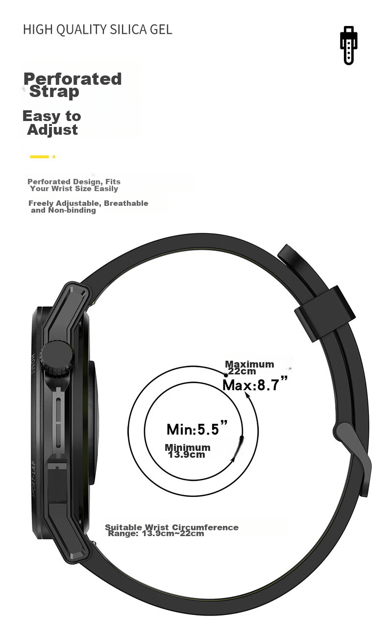 KMaxAI Compatible Silicone Watch Band for Huawei Watch GT6/5 46mm, Contrasting Color Watch GT4/3/2 Pro Dopamine Sports Watch Strap, Fresh Replacement Wristband, Black And Gray 14