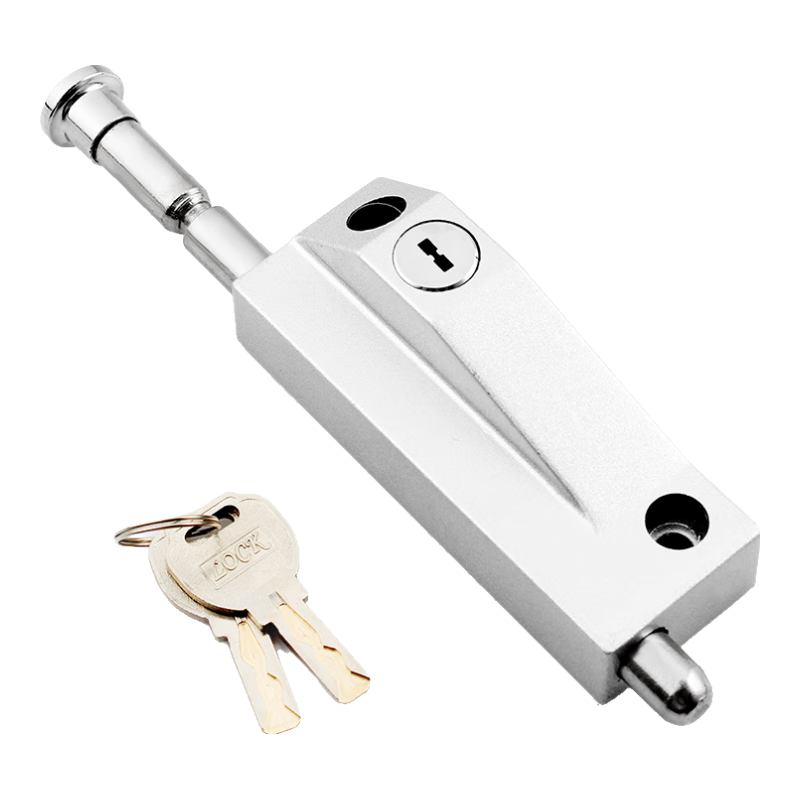 Aoben Wooden Door Aluminum Alloy Bolt Lock, Rotating Door Bolt Lock with Frame for Glass Doors, 226 Silver Color