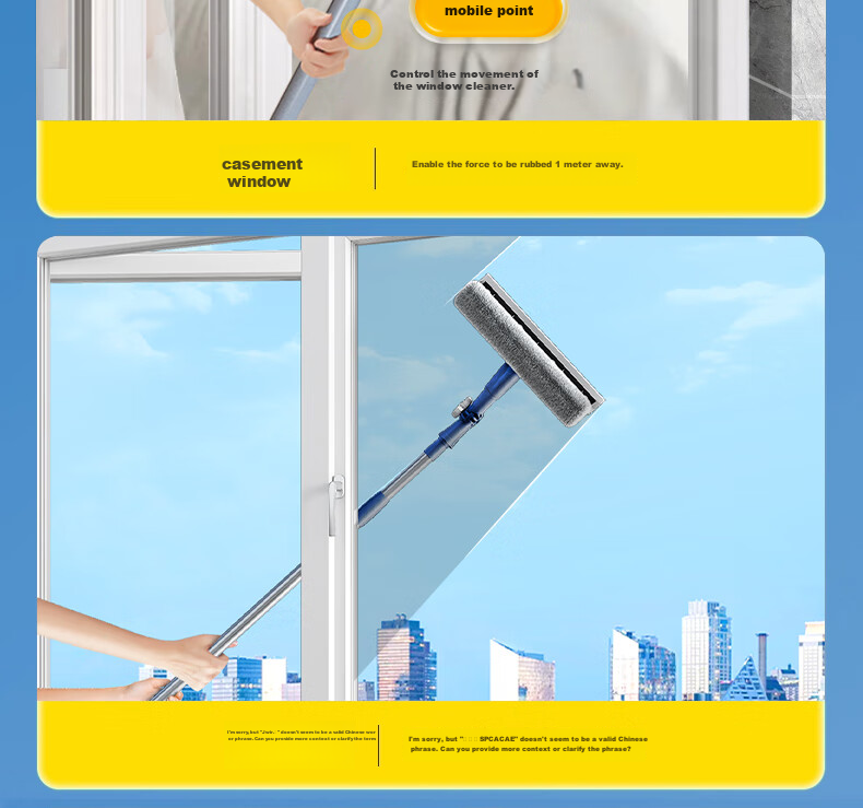 Sulida Glass Cleaning Tool for High-Rise Windows, Professional Window Cleaner, Outdoor Window Cleaning Equipment, Glass Scraper for Exterior Windows 3