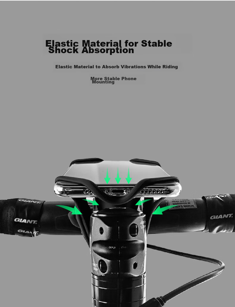 Bone Bicycle Phone Mount for Road And Mountain Bikes, Cycling Navigation Handlebar Stand with Soft Silicone Anti-Shock Desig 18