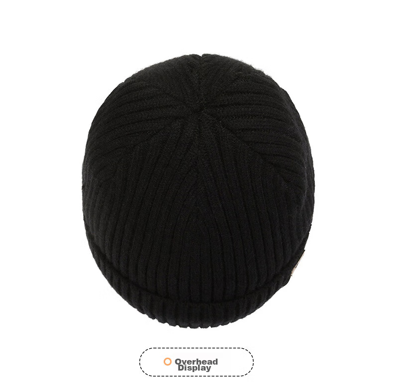 GLO-STORY Winter Knitted Hat for Men And Women with Fleece Lining, Warm Neck Gaiter, Thickened Wool Hat with Ear Protection, Cold-Proof Gray Cap 9
