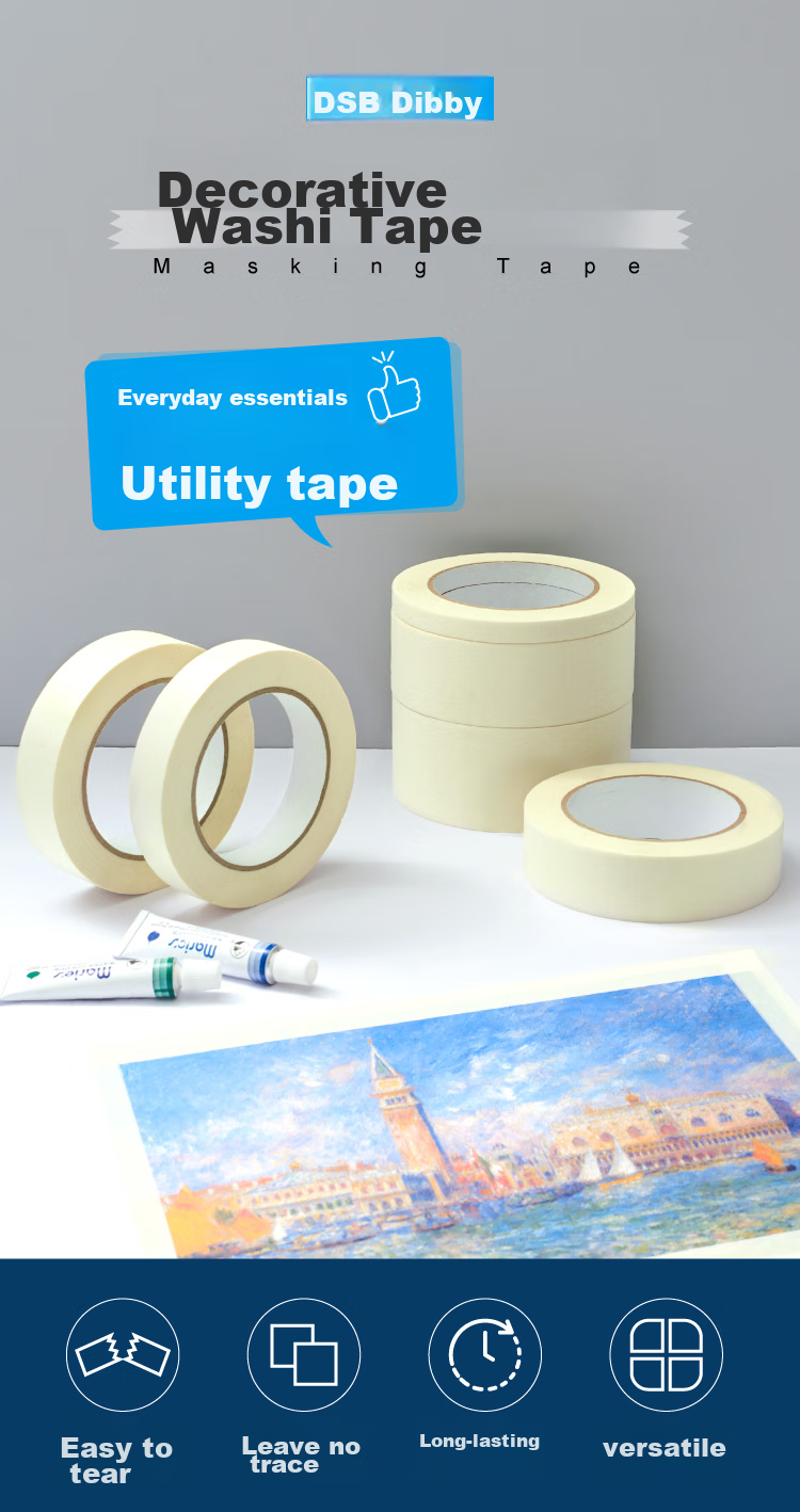 DSB Masking Tape 10mm*50m 2 Rolls, Renovation Cover Tape, Traceless Sticker, Bean Tool, Art Student Special Adhesive, Painting Sketch Grout Tape MK-1050 1