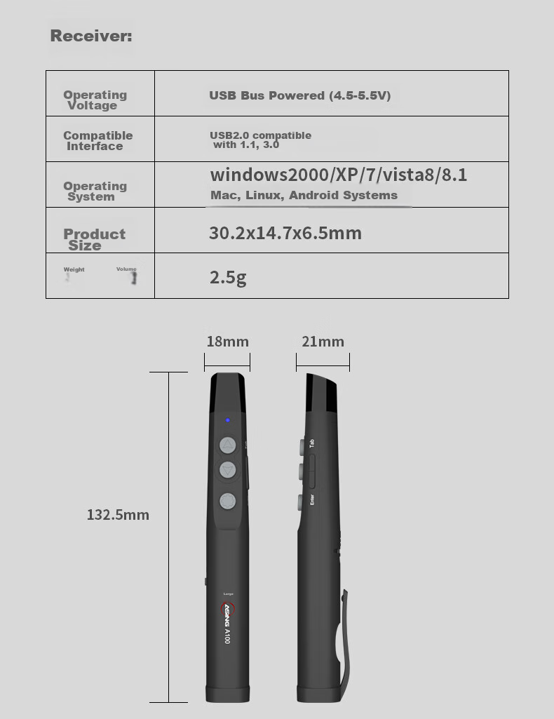 ASiNG T11S Wireless Presenter with Laser Pointer, PPT Remote Control, Wireless Microphone, Amplifier, 3-in-1 Multifunctional Presentation Pen for Teachers and Training 23
