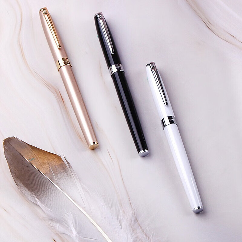 Pimio Fountain Pen Signature Pen for Men And Women, Calligraphy Pen for Students And Adults, Ink Pen 0.5mm 717 Rose Gold