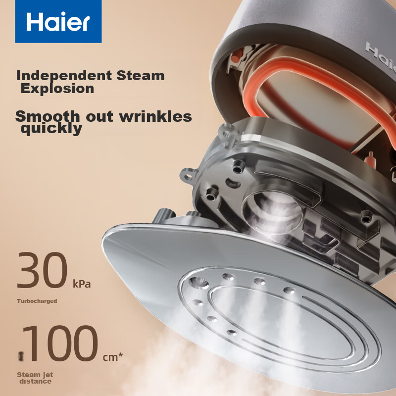 Haier Magic Mirror Handheld Garment Steamer, 30g/min Explosive Steam, 160ml Transparent Water Tank, Electric Iron for Home Use, Small Portable, Sterilizing And Mite-Removing, Specially Designed for Autumn And Winter Coats, HY-YM1208S