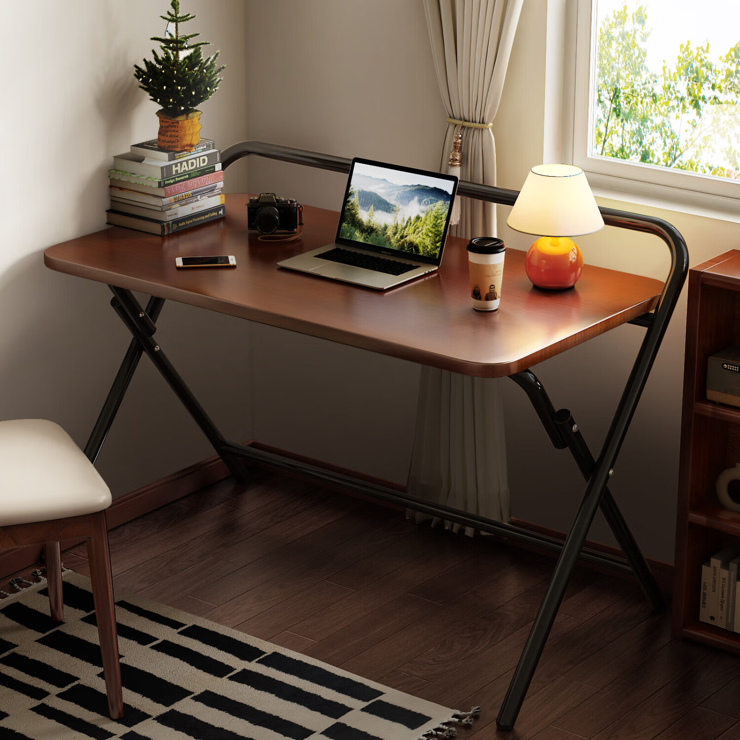Anerya Foldable Desk, Computer Table for Students, Compact Bedside Table for Home Use, Small Desk for School Dormitory, Study Table 2