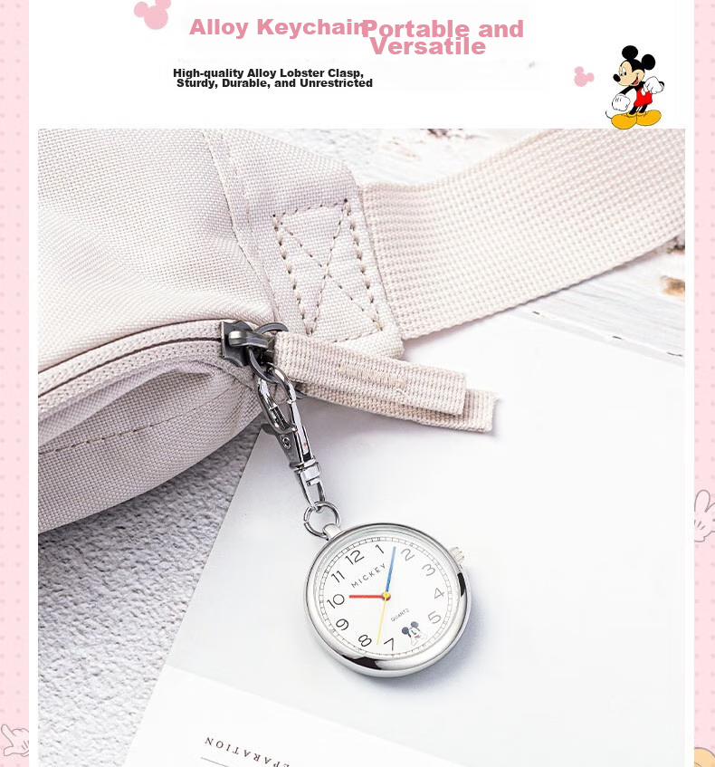 Disney Middle And High School Students Children's Exam Watch for Men And Women, Elderly Mini Pocket Clock, Timing Wristwatch, Nurse Wristwatch 8