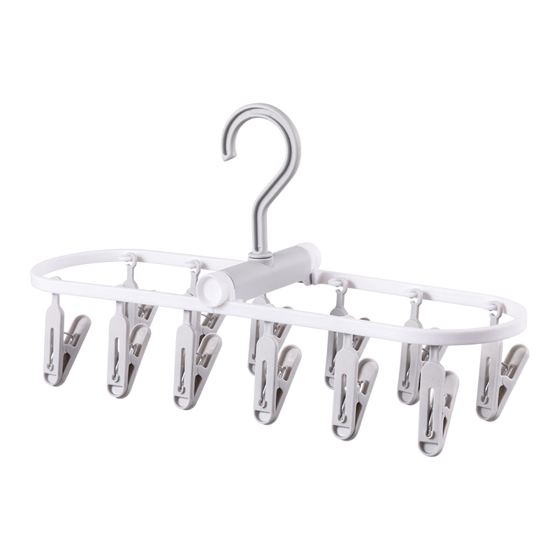 JD Original Clothes Hanger Drying Clips Plastic Hangers 12 Clips Foldable Socks Underwear Drying Clips Single Pack