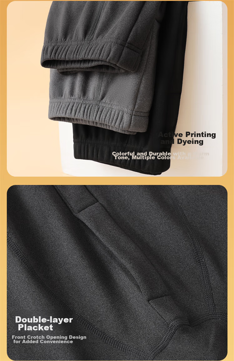 LangSha Men's Thermal Underwear, Thickened And Fleece-Lined, Autumn Pants with Wool And Silk, Knee Protection, Men's Base Layer Pants for Autumn And Winter Seasons 14