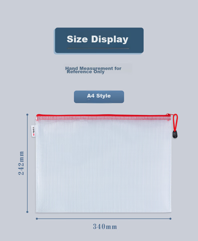 M&G Stationery B5 Grid Zipper Pouch, PVC Document Bag, Affordable Student Exam Paper Storage, File Organizer Pouch, 10-Pack ADMN4283 14