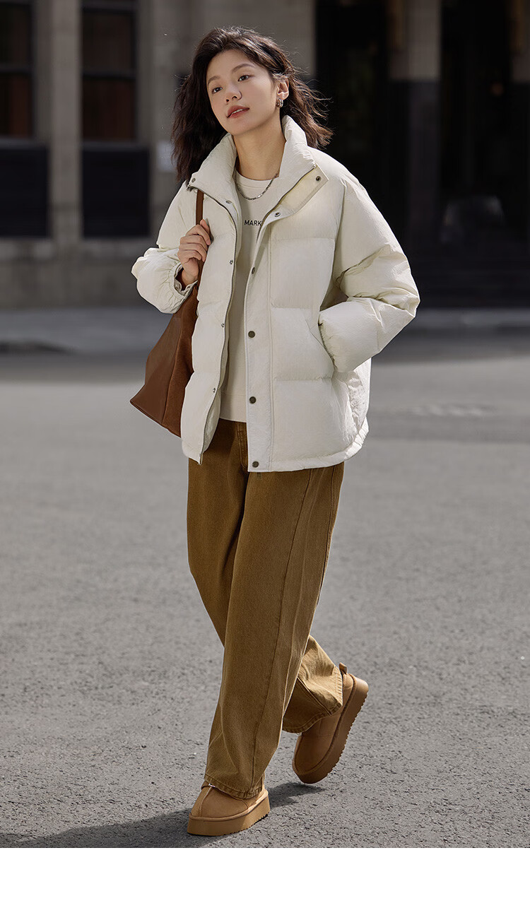 Dme [Light Warm Winter] Vintage Stand Collar 90% Duck Down Jacket for Petite Women, Warm Coat for Winter 16