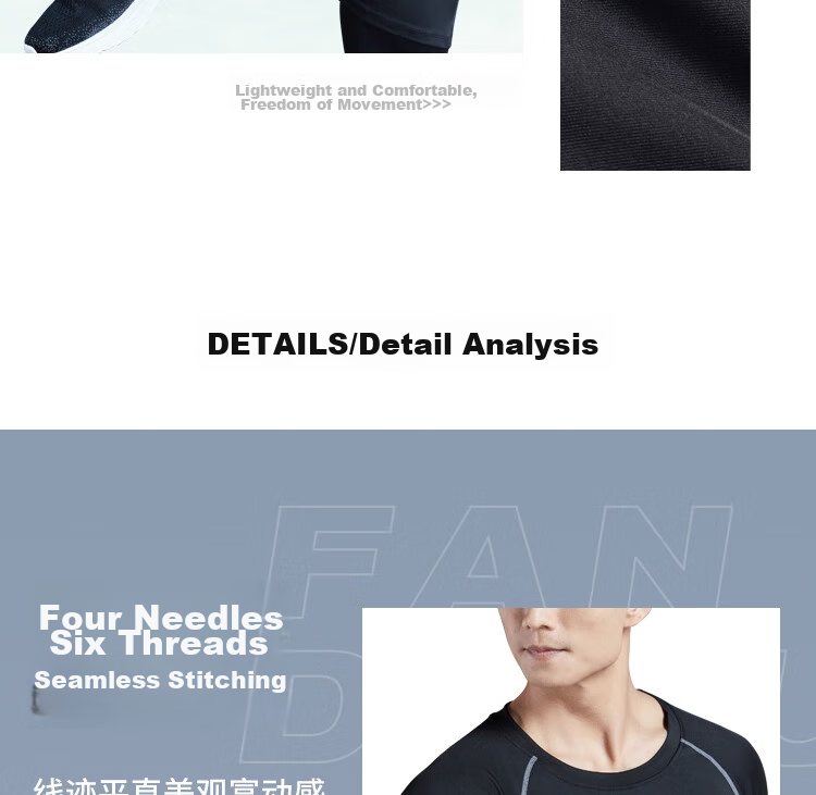 Fandimu Men's Sports Set, Quick-Dry Cool Short-Sleeve T-Shirt, Fitness Wear, High-Elasticity Training Breathable Track Running Badminton Outfit 14