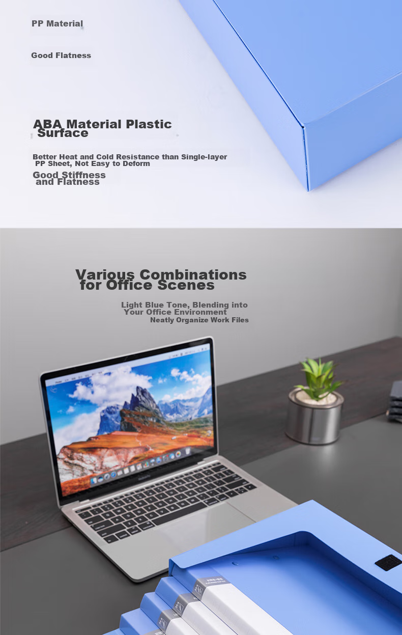 Deli 10 Pieces, 75mm A4 Plastic PP Velcro File Box, Document Box, Data Storage Box, Voucher And File Organizer, Accounting Supplies, PA104-J75 Blue, Deli Office Essentials 4