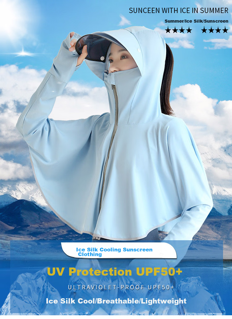 GLO-STORY Sun Protection Clothing for Women, Detachable Lens Sun Visor, Outdoor Driving UV Protection Coat, WST124073 1