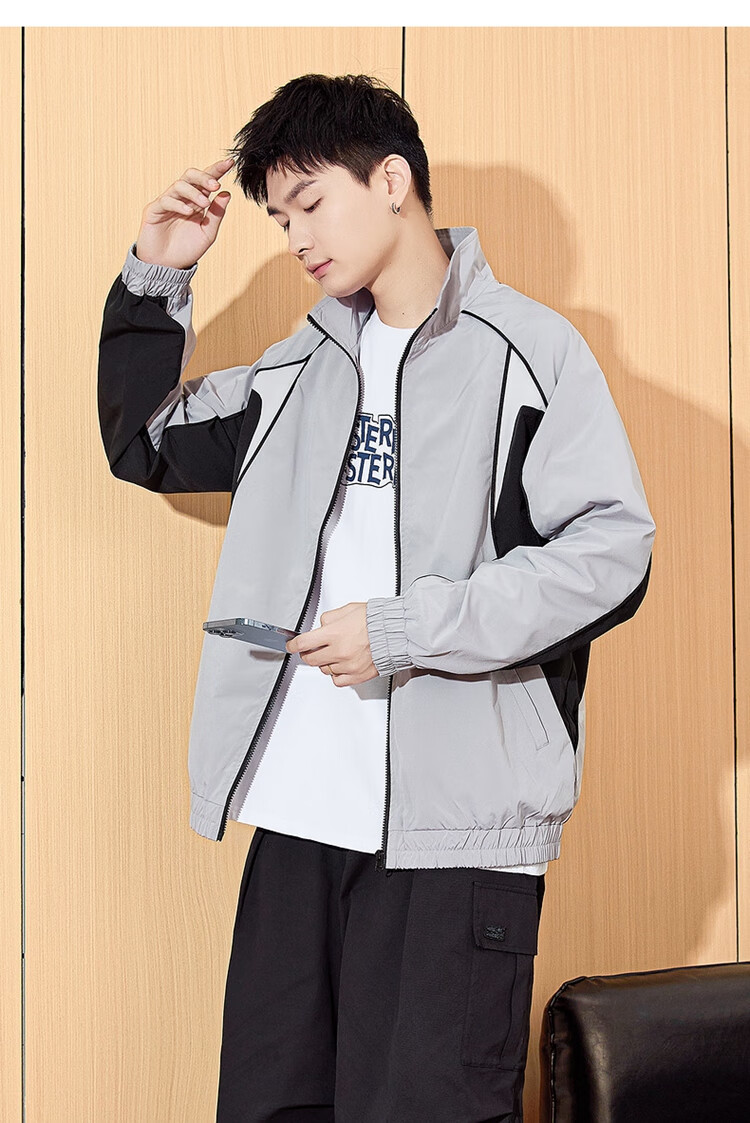 TonLion 2026 Autumn And Winter New Men's Jacket, Stand-Up Collar Patchwork Fashion Student Men's Coat, Sporty Cool Trendy 8