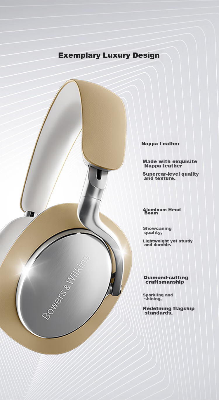 Baohuaweijian Px8 [Price Protection Double 11] Wireless HiFi Over-Ear Bluetooth Headphones, B&W Smart Active Noise Cancellation High-Fidelity Music Headset Gift S2, Sand Brow 5