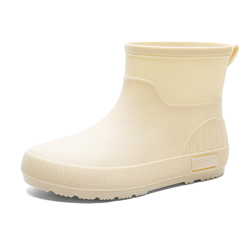 FOOTOPPO Fashion Rain Boots for Women, Short Mid-Calf Waterproof Rubber Shoes, Non-Slip Water Boots with Covers