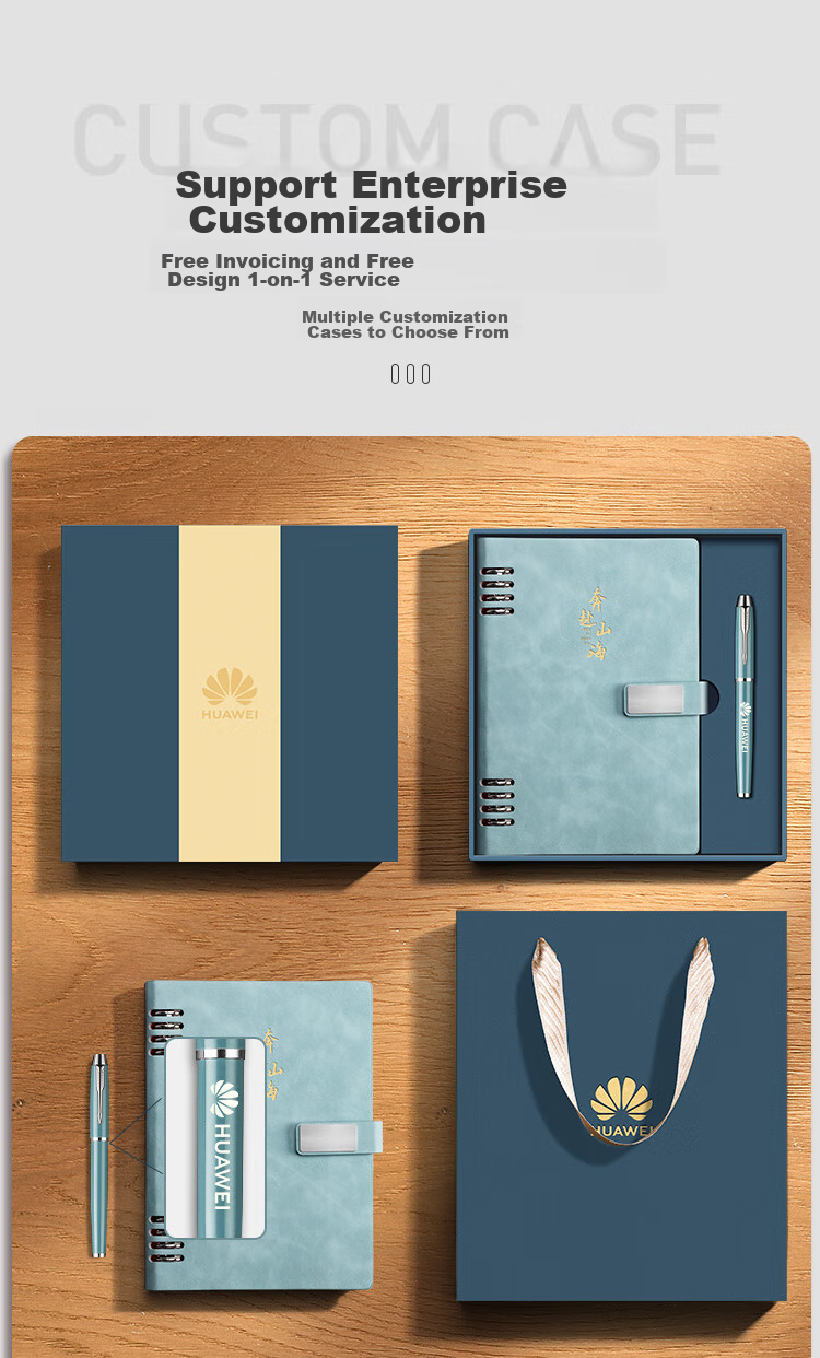 Ujia Notebook Gift Box Set, Customizable Business Office Stationery, Meeting Notepad, High-End Teacher's Day Gift, Corporate Customizable, Gift Box Set of Two Items 2