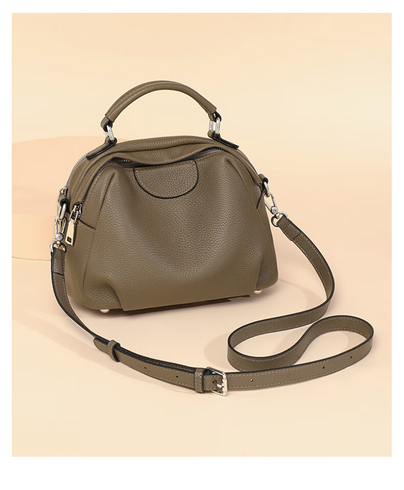 Viney Leather Handbag, Women's Crossbody Bag, Middle-Aged Shoulder Tote Bag, Practical Birthday Mother's Day Gift for Mom 1