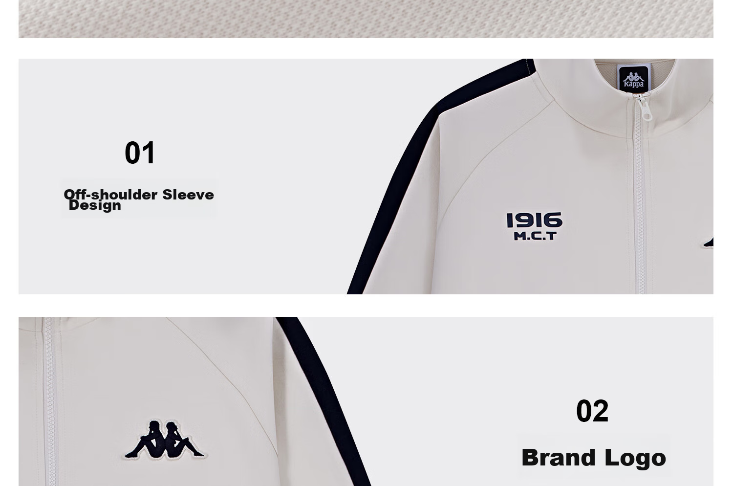 Kappa Back-To Spring And Autumn 2026 New Sports Jacket for Men, Casual Color-Block Knit Cardigan for Women K0E52WK01D 34