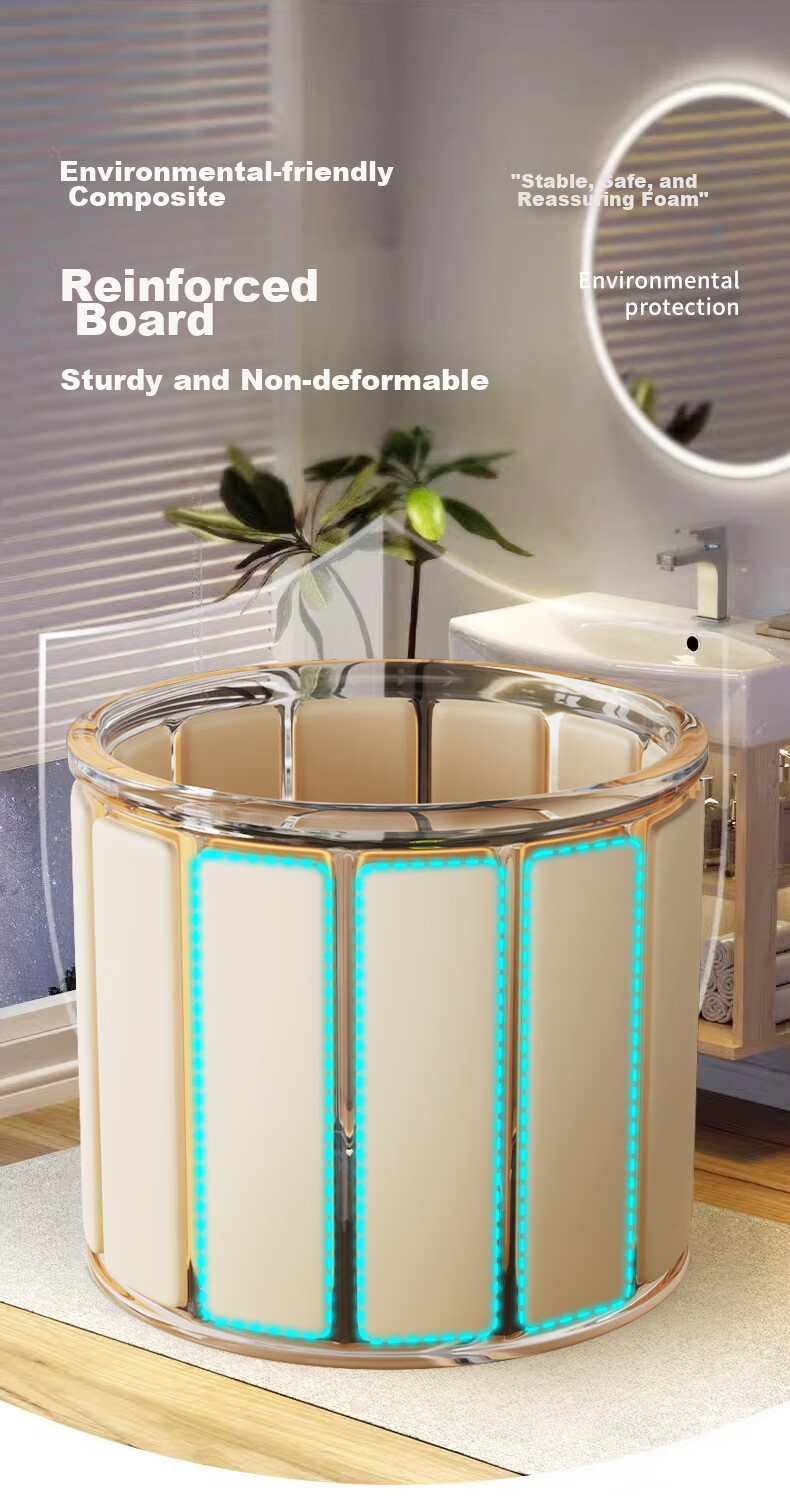 YUZHAOLIN Foldable Bathtub for Adults, Bathing Tub for Home Use, Baby Swimming Pool, Bathtub, Soaking Tub, Bathing Essential 6